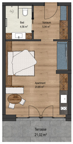 Grundriss Ferienwohnung Maridl